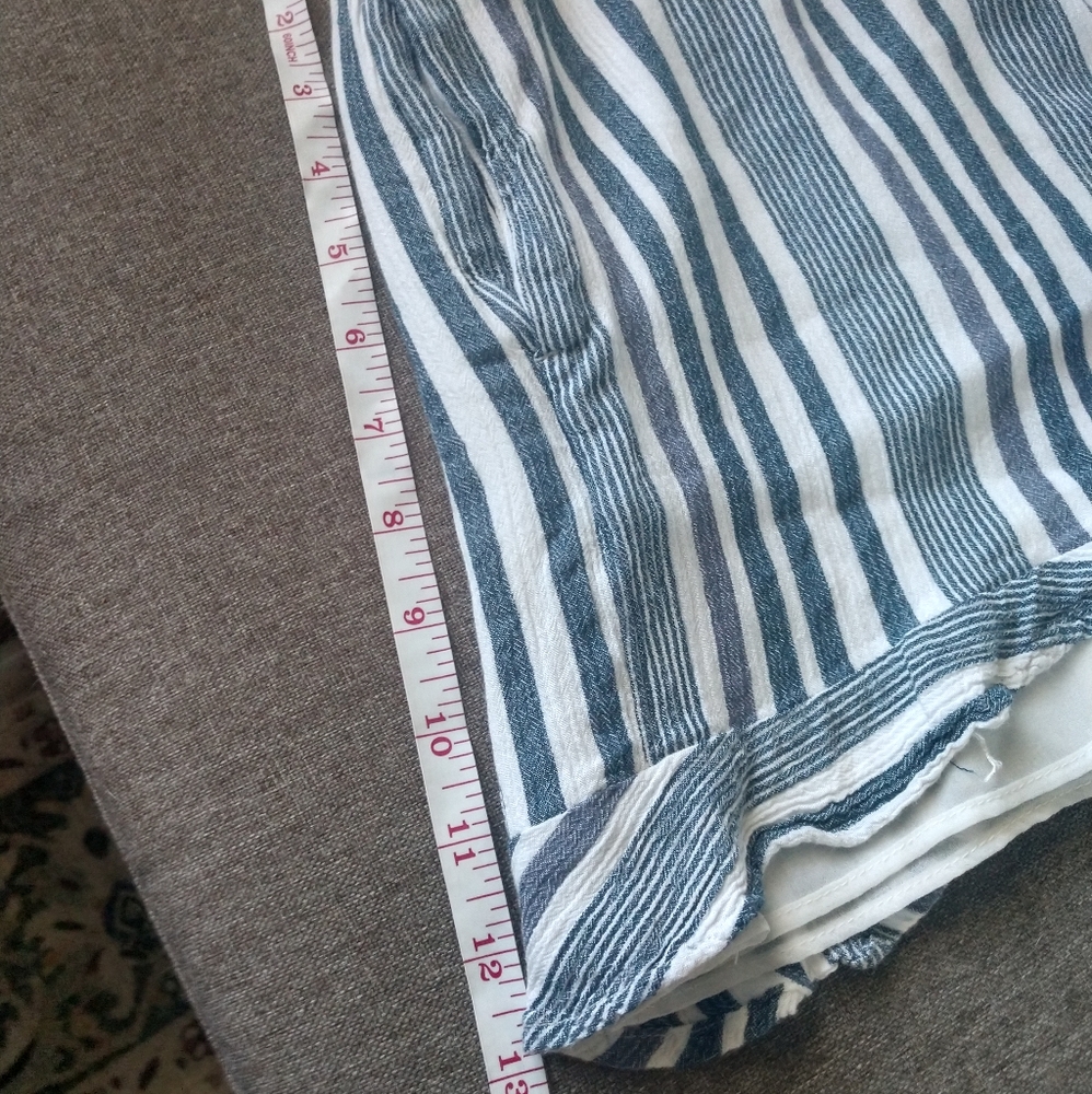 American Eagle Light Frilly Striped Blue Romper - Picture 8 of 10